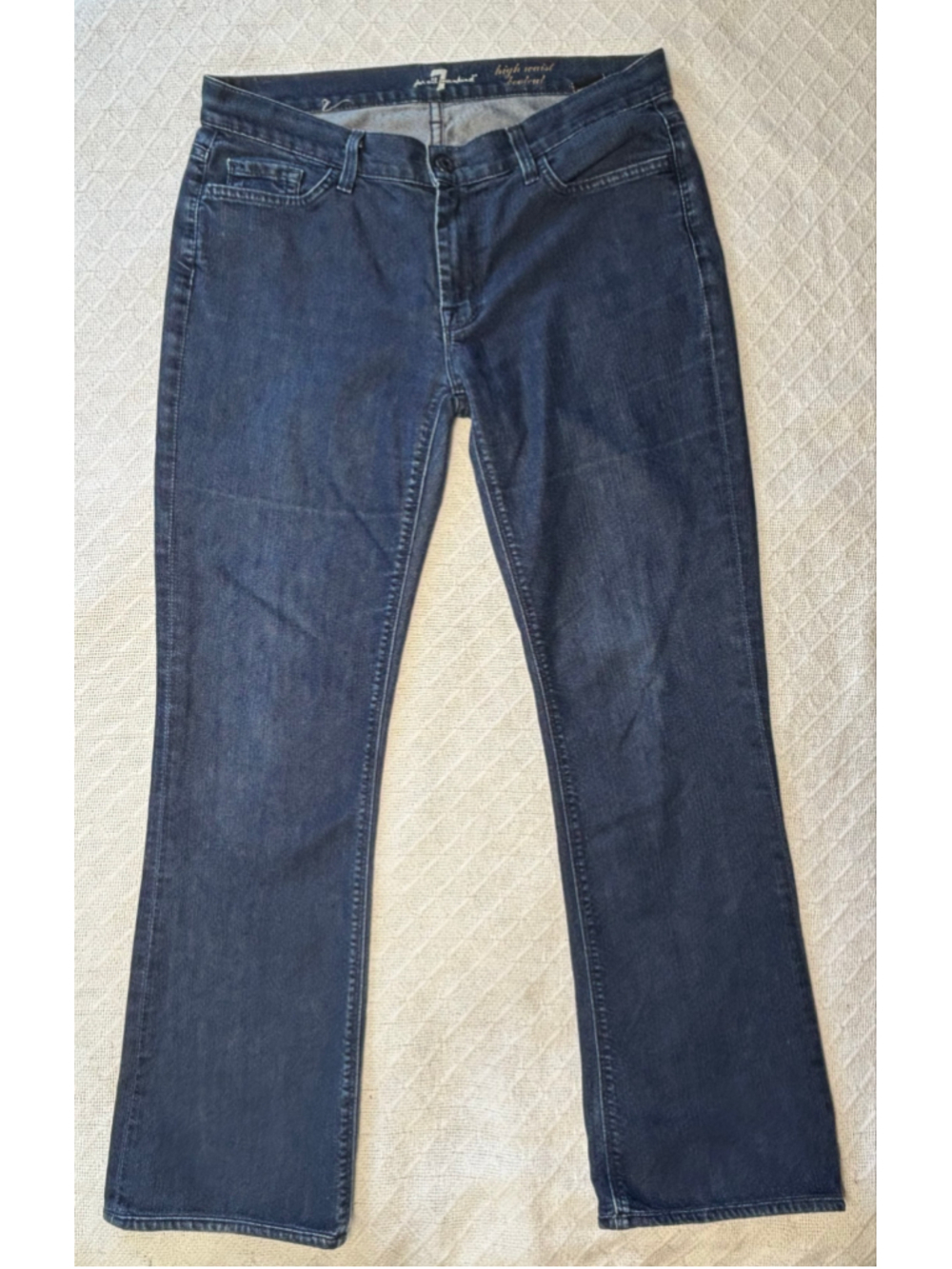 7 For All Mankind High Waist Bootcut Jeans Size 32 Dark Wash Stretch Y2K Western